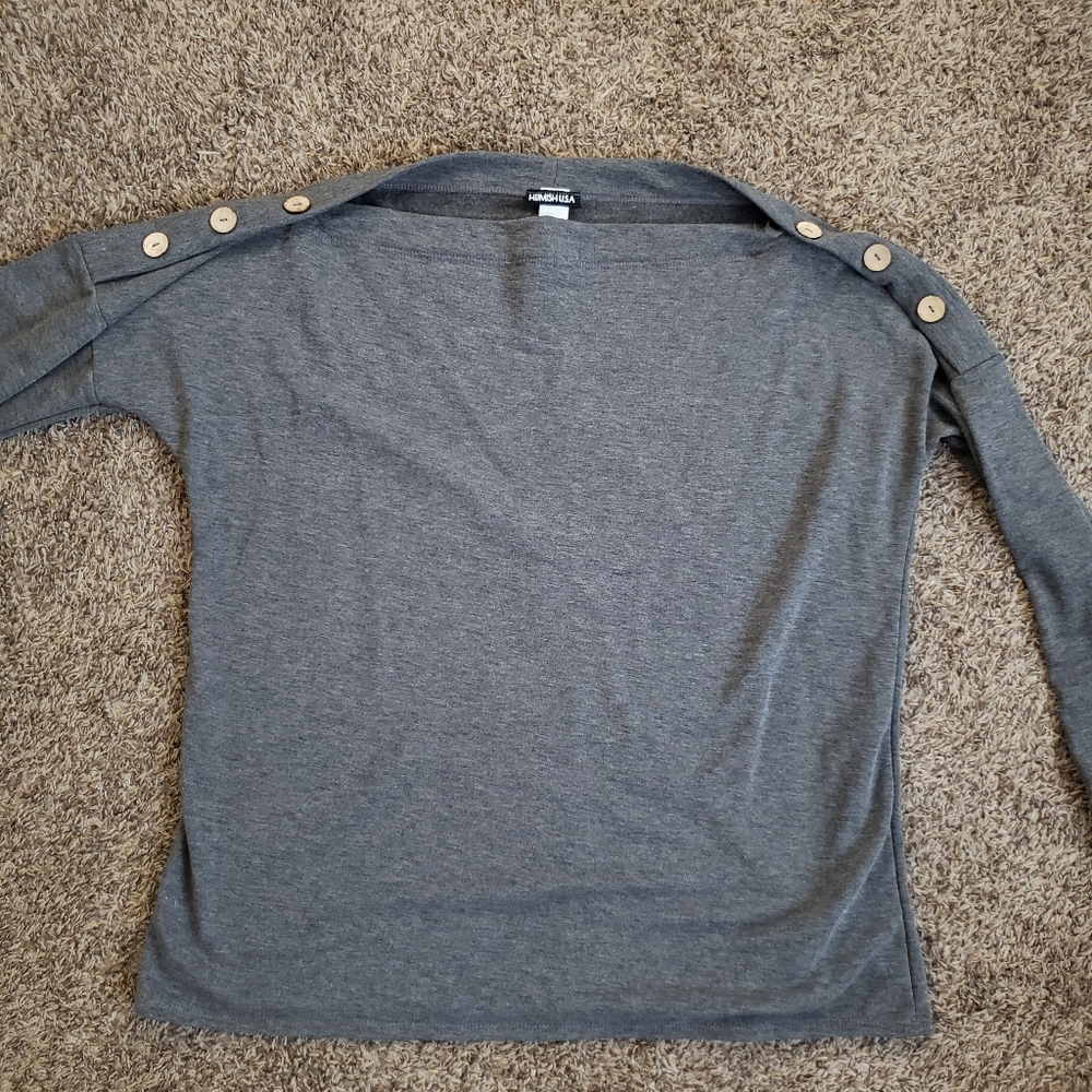 Off the shoulder sweater w button detail